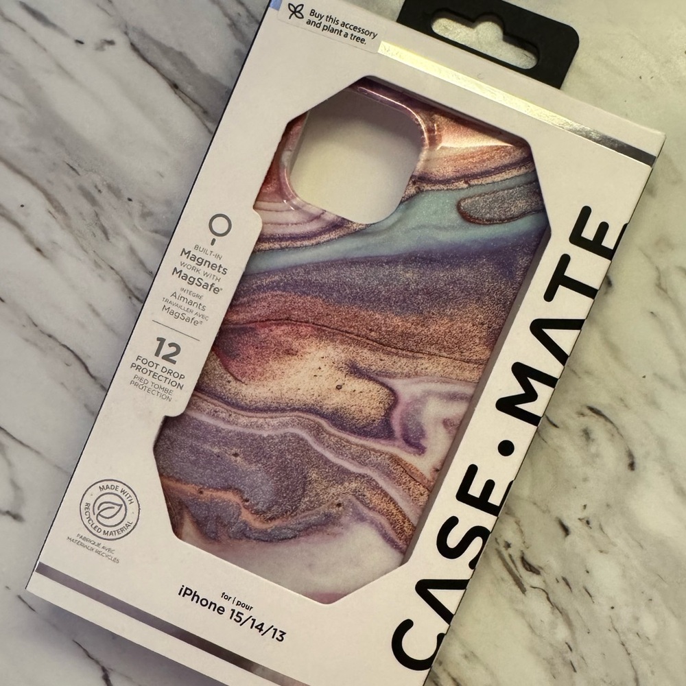 Case-Mate iPhone 15/14/13 MagSafe Marble Case 12ft Drop